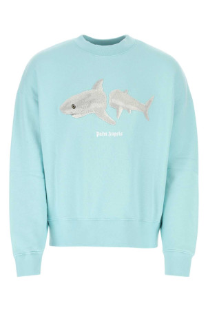 Pastel light-blue cotton sweatshirt White PALM ANGELS (PMBA026S23FLE005)