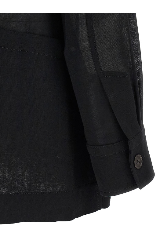 Полупрозрачная шерстяная куртка Черный FERRAGAMO 0758952NERO