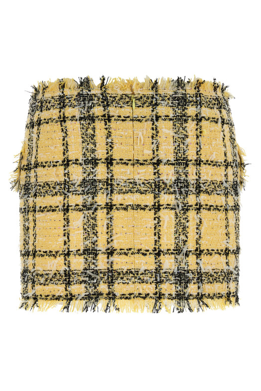 Юбка из твида Lurex, многоцветная BALMAIN GF1LBB42XL73AAA