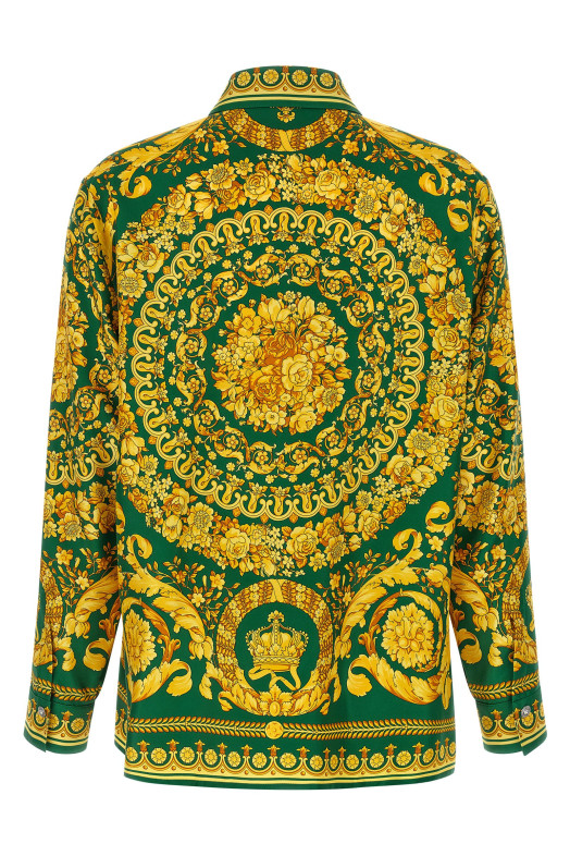 Рубашка из твила Зеленая VERSACE 10013601A042365GD10