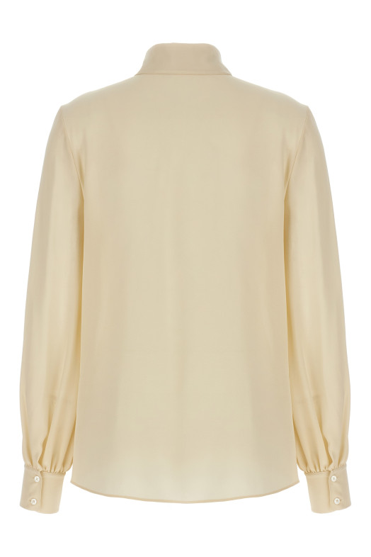 Рубашка с бантиком Valentino Garavani Бежевая B3AB86021B9Z7
