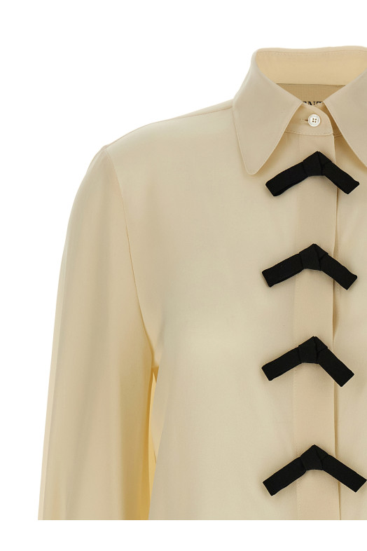 Рубашка с бантиком Valentino Garavani Бежевая B3AB86021B9Z7