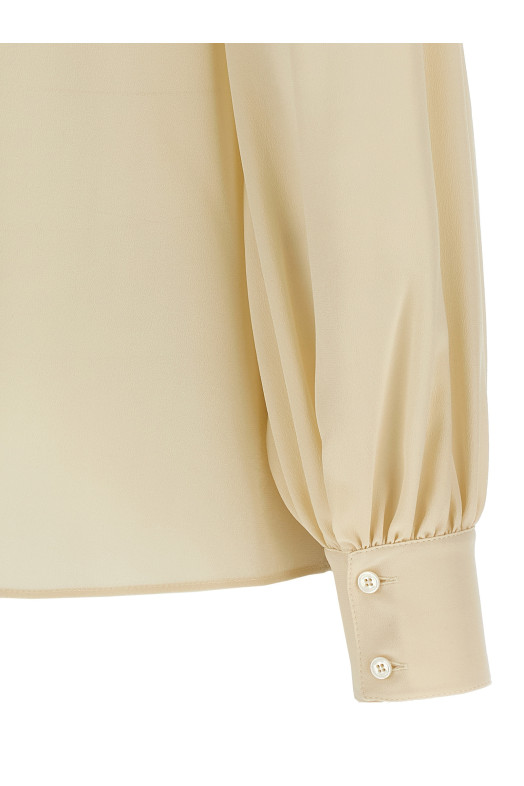 Рубашка с бантиком Valentino Garavani Бежевая B3AB86021B9Z7