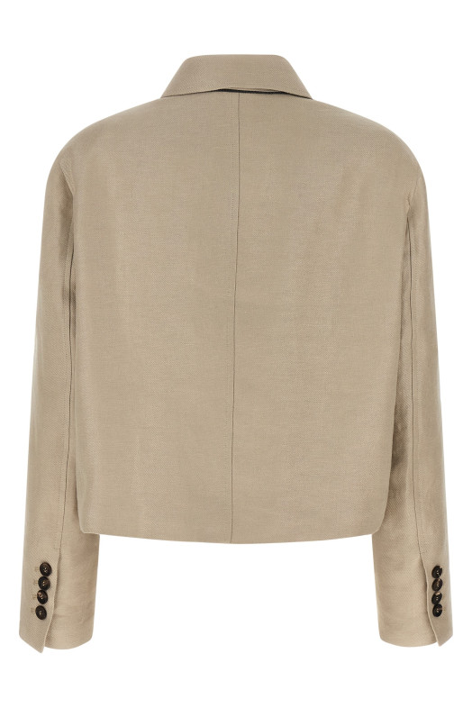 Льняной блейзер Бежевый BRUNELLO CUCINELLI MH5277581C9272