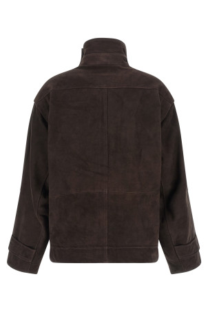 'Oversize leather' jacket Brown