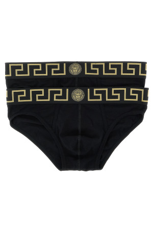 'Greca' 2-pack briefs set Black