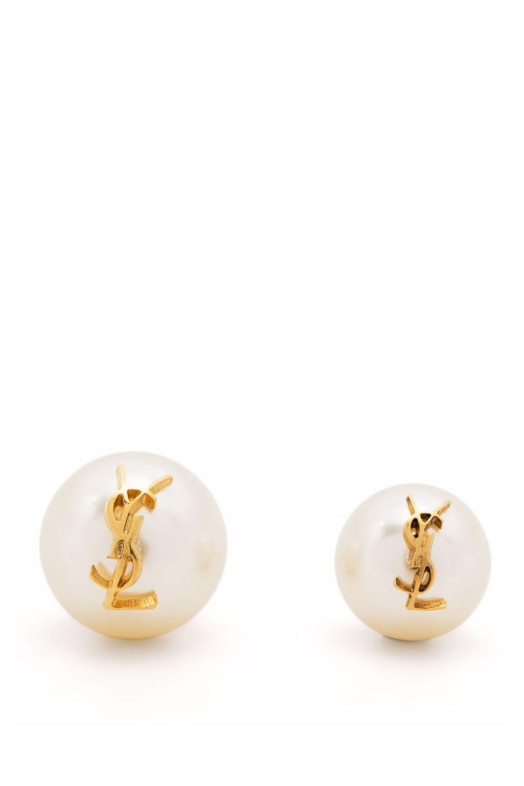Серьги «Asymetrique Perle» Белые SAINT LAURENT 691563Y15269018