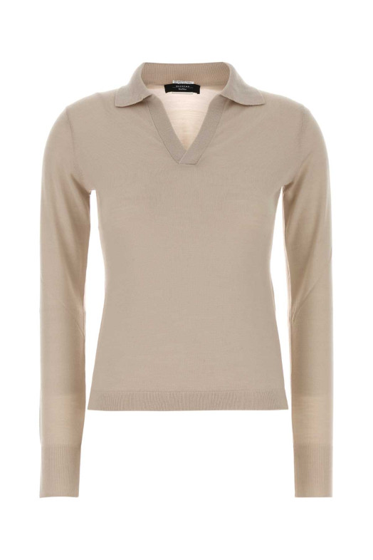 Sand wool blend Cappa polo shirt WEEKEND (2525366052600)