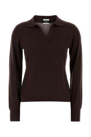 Chocolate wool blend Cappa polo shirt WEEKEND (2525366052600)