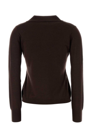 Chocolate wool blend Cappa polo shirt WEEKEND (2525366052600)