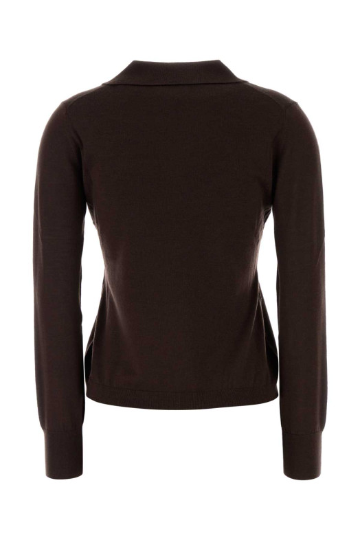Chocolate wool blend Cappa polo shirt WEEKEND (2525366052600)