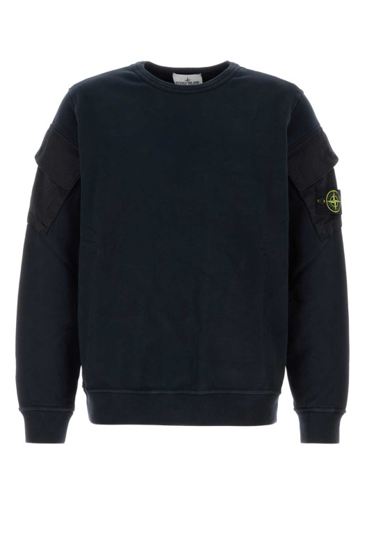 Dark blue cotton sweatshirt Black STONE ISLAND (610000820)