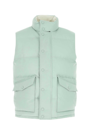 Sea green polyester sleeveless padded jacket ALEXANDER MCQUEEN (682881QUZ31)