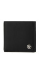Black leather GG Marmont wallet Black GUCCI (835047AAE07)