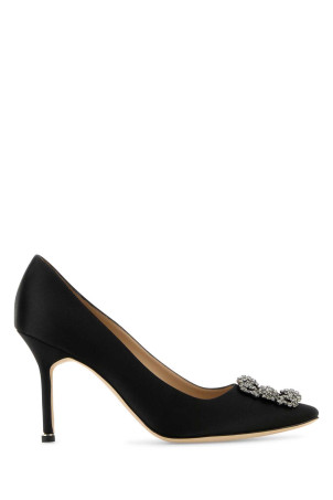 Black satin Hangisi pumps Brown MANOLO BLAHNIK (HANGISIFMC9XX0663)