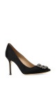 Black satin Hangisi pumps Brown MANOLO BLAHNIK (HANGISIFMC9XX0663)