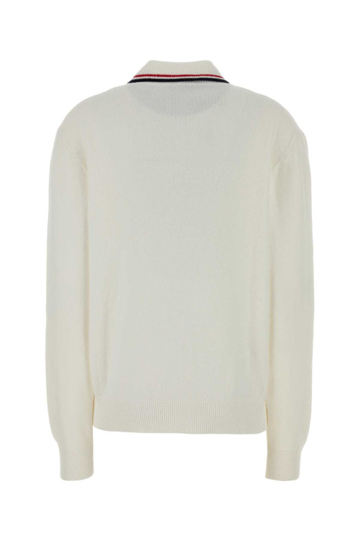 White stretch cotton blend cardigan Black MIU MIU (MMF972SOOO17NR)