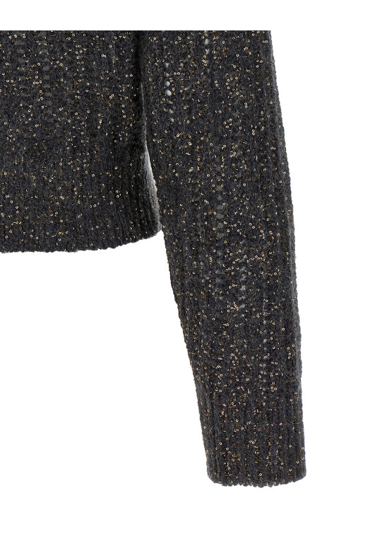 'Rustic Dazzling Net' cardigan Gray