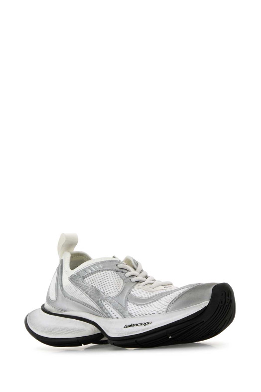 Двухцветные кроссовки Circuit из сетки и ткани, белые/черные BALENCIAGA (793944WFLGY)