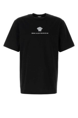Black cotton t-shirt VERSACE (10133021A11054)