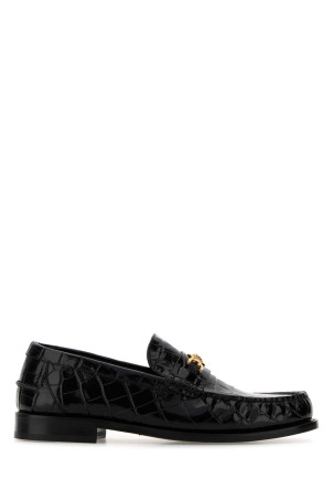 Black leather loafers VERSACE (10135921A09881)