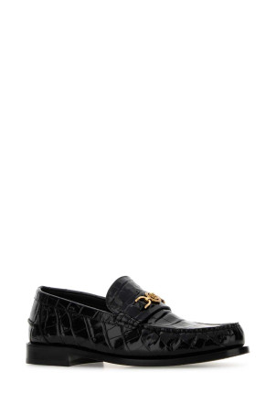 Black leather loafers VERSACE (10135921A09881)
