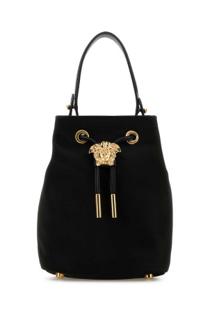 Black satin bucket bag VERSACE (10177541A11479)