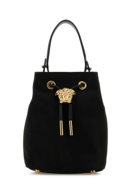 Black satin bucket bag VERSACE (10177541A11479)