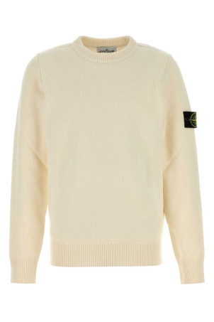 Ivory wool blend sweater White STONE ISLAND (5100072A3)