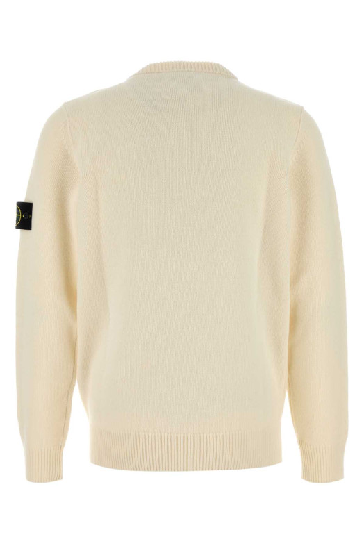 Ivory wool blend sweater White STONE ISLAND (5100072A3)