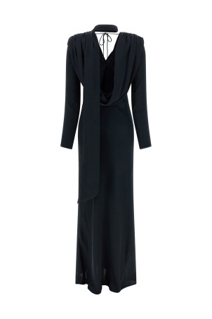 'Satin Maxi Drapy' dress Blue