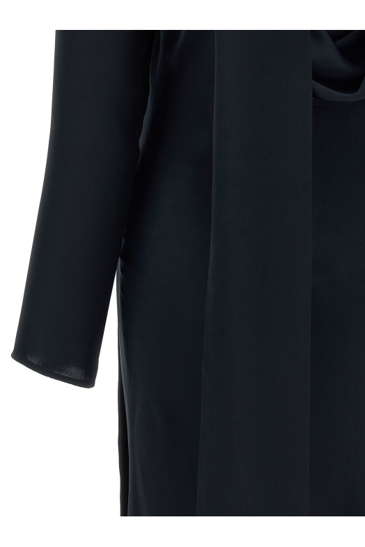 Платье «Satin Maxi Drapy» Синее 11543923182318