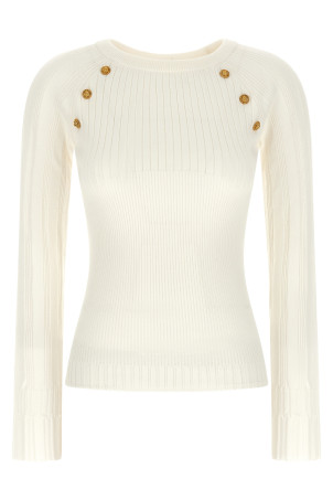 3 buttons sweater White