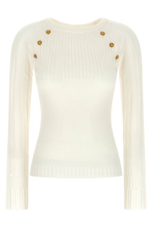 3 buttons sweater White
