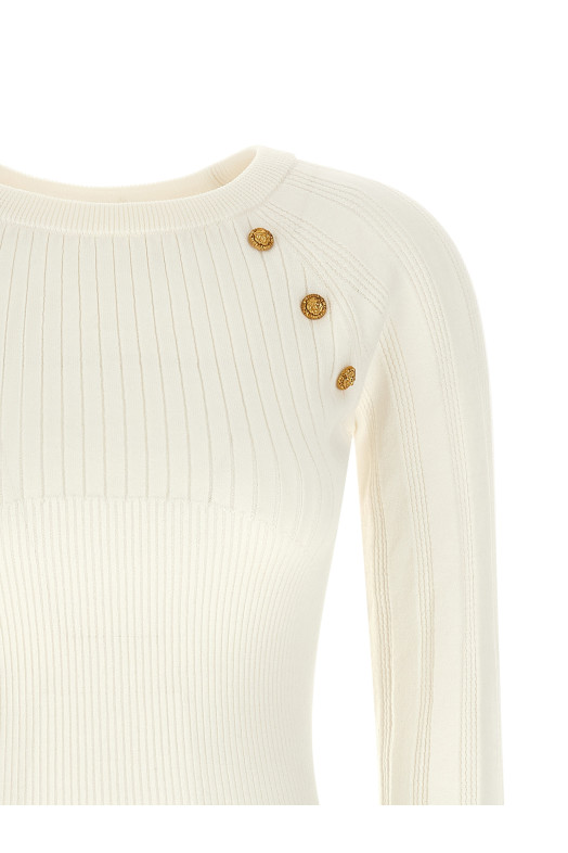 3 buttons sweater White