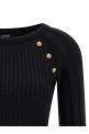3 buttons sweater Black