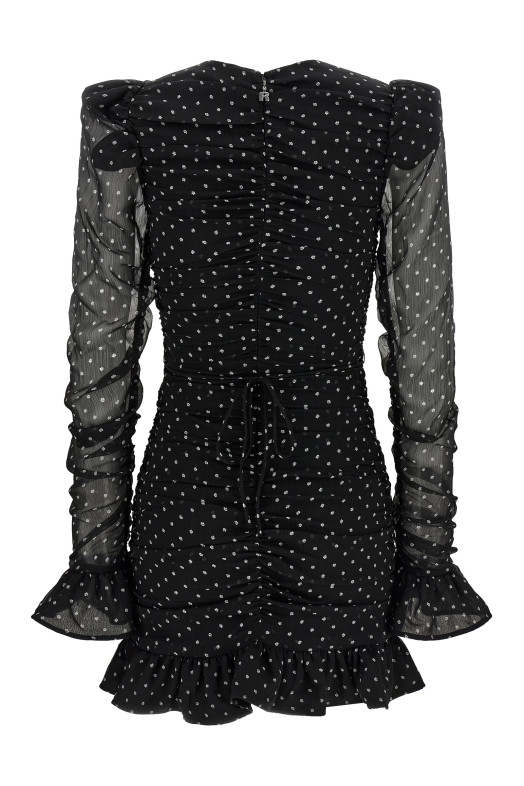 'Printed Long-Sleeve' dress Black
