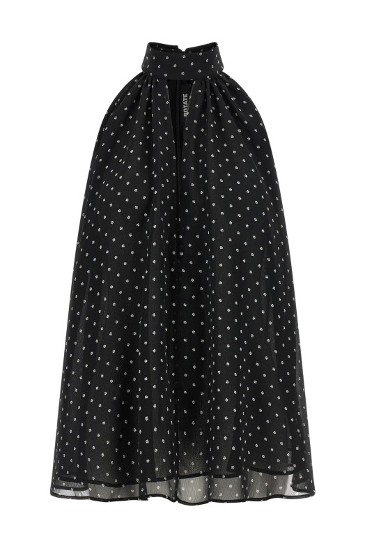 'Halterneck Bow' top Black