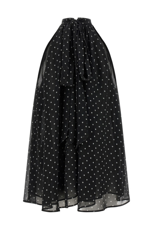 'Halterneck Bow' top Black