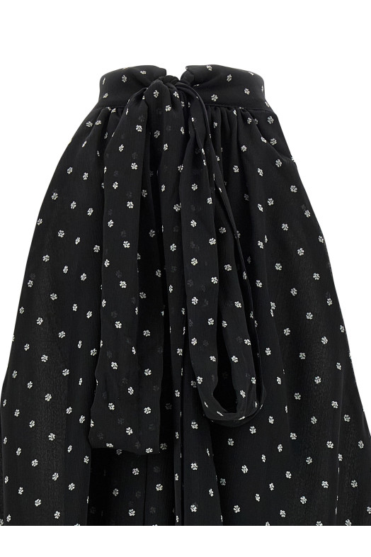 'Halterneck Bow' top Black