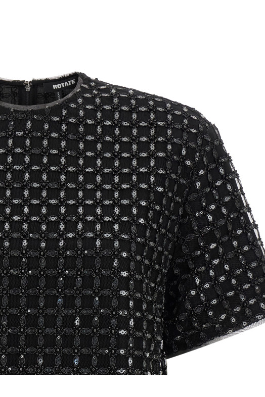 'Beaded Oversize' top Black