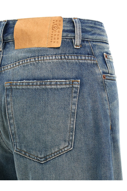 Джинсы с широкими брючинами Синие MM6 MAISON MARGIELA S52LA0238M30017994