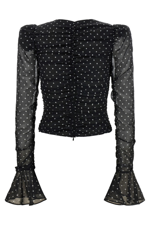 'Chiffon Ruched' blouse Black