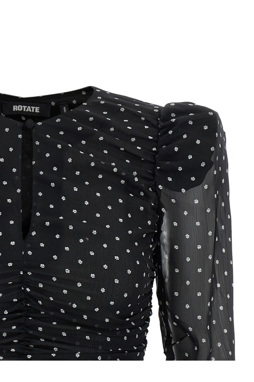 'Chiffon Ruched' blouse Black