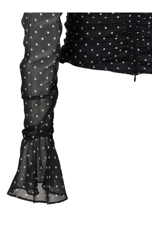 'Chiffon Ruched' blouse Black