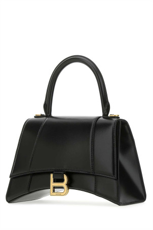 Black leather small Hourglass handbag Black BALENCIAGA (5935461QJ4M)