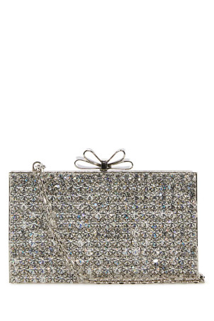 Embellished metal Cadeau clutch Silver MACH&MACH (FW24BG0012STRCRY)