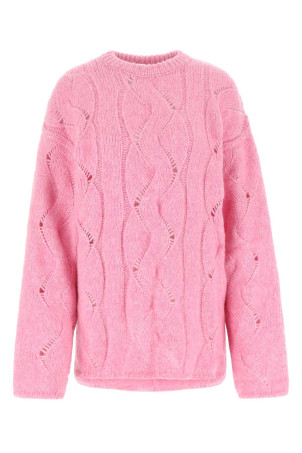 Pink alpaca blend oversize sweater LOW CLASSIC (LCFW22SW12762227)