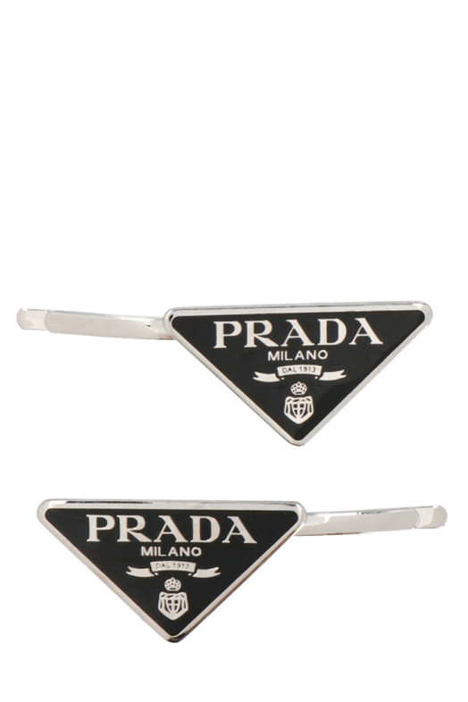 Логотип, набор из двух заколок, черный PRADA 1IF0512BA6F0002