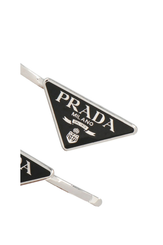 Логотип, набор из двух заколок, черный PRADA 1IF0512BA6F0002